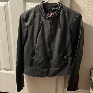 Vintage/early 2000s/2010s Miss London leather and wool jacket
